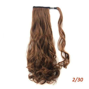 Planet Gates P1B/30 / 22inches / China 22" Long Wave Clip In Hair Tail False Hair Ponytail Hairpiece With Hairpins Synthetic Wig Pony Tail Hair Extensions