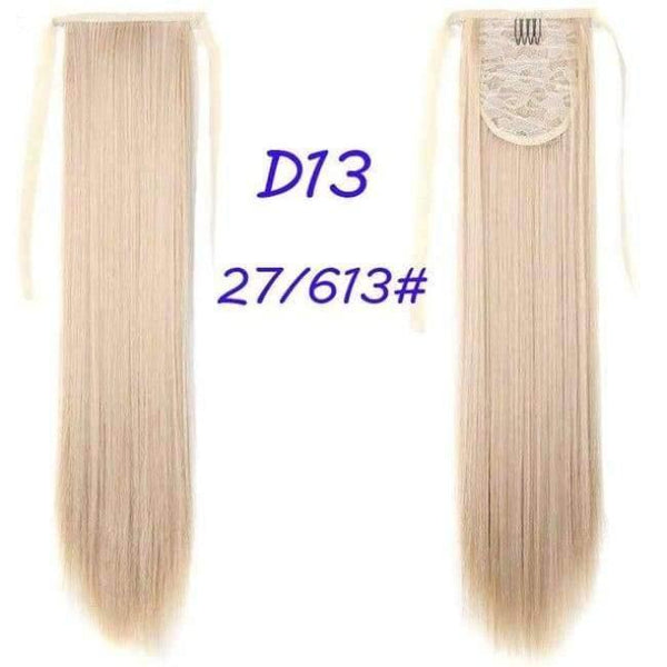 Planet Gates P27/613 / 22inches / China 100g/piece 22 inch Long Ponytail Hair Extension Tail Hairpiece Straight Brown Synthetic Women's Hair High Temperature Fiber