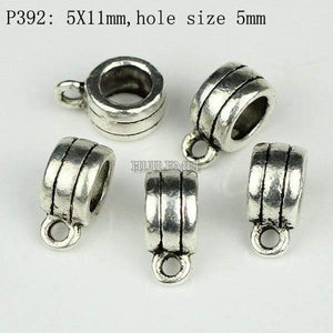 Planet Gates P392 100pcs/lot Antique Silver Color Charm Bail Beads Pendant Clips Clasps Connectors For Bracelet Necklace Jewelry Making Findings