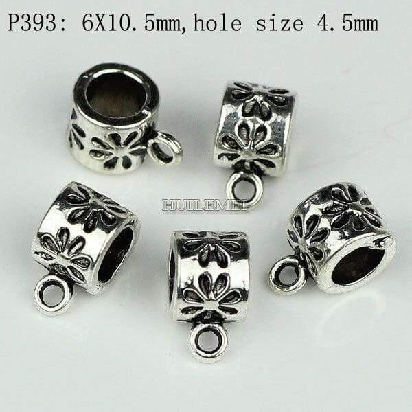 Planet Gates P393 100pcs/lot Antique Silver Color Charm Bail Beads Pendant Clips Clasps Connectors For Bracelet Necklace Jewelry Making Findings