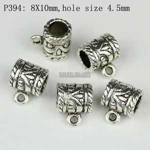 Planet Gates P394 100pcs/lot Antique Silver Color Charm Bail Beads Pendant Clips Clasps Connectors For Bracelet Necklace Jewelry Making Findings
