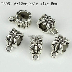 Planet Gates P396 100pcs/lot Antique Silver Color Charm Bail Beads Pendant Clips Clasps Connectors For Bracelet Necklace Jewelry Making Findings