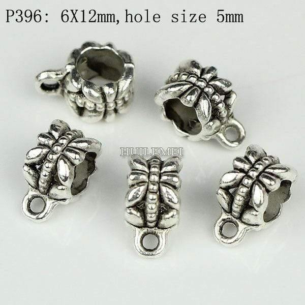 Planet Gates P396 100pcs/lot Antique Silver Color Charm Bail Beads Pendant Clips Clasps Connectors For Bracelet Necklace Jewelry Making Findings