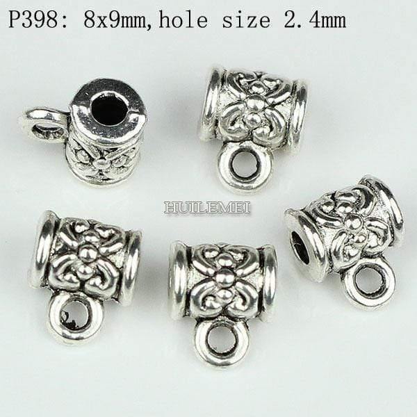 Planet Gates P398 100pcs/lot Antique Silver Color Charm Bail Beads Pendant Clips Clasps Connectors For Bracelet Necklace Jewelry Making Findings