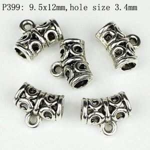 Planet Gates P399 100pcs/lot Antique Silver Color Charm Bail Beads Pendant Clips Clasps Connectors For Bracelet Necklace Jewelry Making Findings