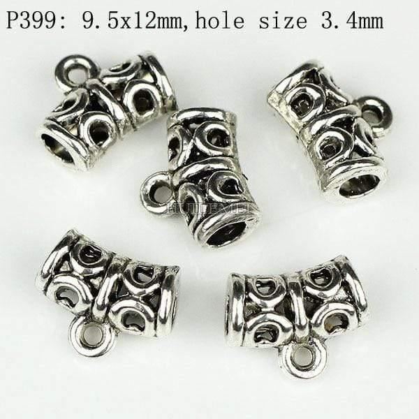 Planet Gates P399 100pcs/lot Antique Silver Color Charm Bail Beads Pendant Clips Clasps Connectors For Bracelet Necklace Jewelry Making Findings
