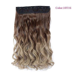 Planet Gates P4/27 / 22inches Synthetic Heat Resistant 22" Ombre Wigs Chocolate Brown to Blonde Women Wavy Hair One Piece Clip in Hair Extensions