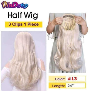 Planet Gates P4/27 / 24inches Synthetic Fish Line Hair Wavy Clip in Hair Extensions 3/4 Half Wig 3 Styles Available Premium Heat Resistant Hair