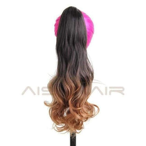 Planet Gates P4/30 / 18inches 19 inches Long Ponytail Clip in Pony tail Hair Extensions Claw on Hair piece Wavy Ombre Synthetic Fiber