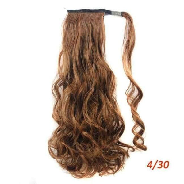 Planet Gates P4/30 / 22inches / China 22" Long Wave Clip In Hair Tail False Hair Ponytail Hairpiece With Hairpins Synthetic Wig Pony Tail Hair Extensions