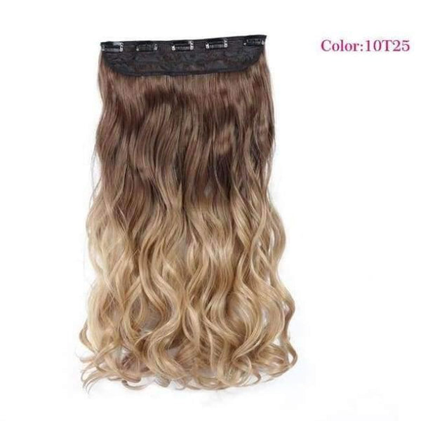 Planet Gates P4/30 / 22inches Synthetic Heat Resistant 22" Ombre Wigs Chocolate Brown to Blonde Women Wavy Hair One Piece Clip in Hair Extensions