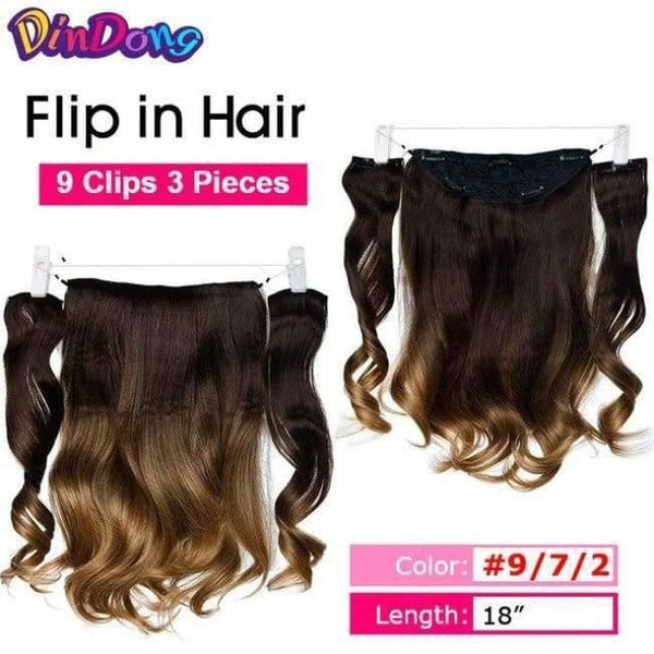 Planet Gates P4/613 / 24inches Synthetic Fish Line Hair Wavy Clip in Hair Extensions 3/4 Half Wig 3 Styles Available Premium Heat Resistant Hair
