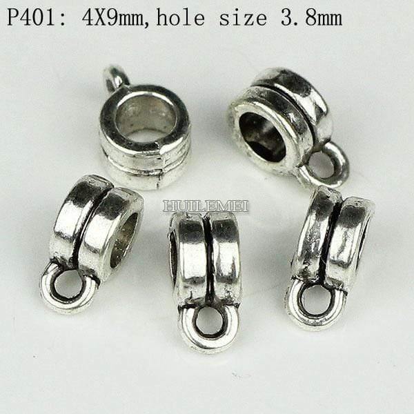 Planet Gates 100pcs/lot Antique Silver Color Charm Bail Beads Pendant Clips Clasps Connectors For Bracelet Necklace Jewelry Making Findings