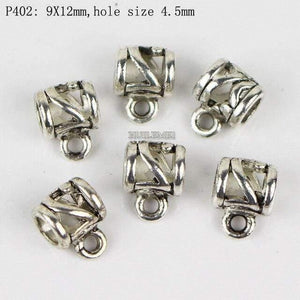 Planet Gates P402 100pcs/lot Antique Silver Color Charm Bail Beads Pendant Clips Clasps Connectors For Bracelet Necklace Jewelry Making Findings