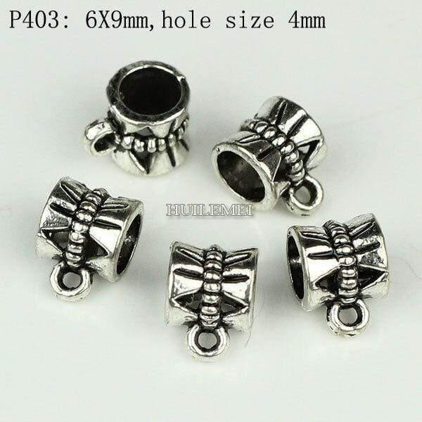 Planet Gates P403 100pcs/lot Antique Silver Color Charm Bail Beads Pendant Clips Clasps Connectors For Bracelet Necklace Jewelry Making Findings