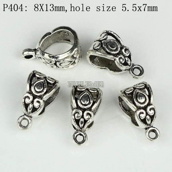 Planet Gates P404 100pcs/lot Antique Silver Color Charm Bail Beads Pendant Clips Clasps Connectors For Bracelet Necklace Jewelry Making Findings