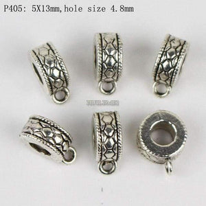 Planet Gates P405 100pcs/lot Antique Silver Color Charm Bail Beads Pendant Clips Clasps Connectors For Bracelet Necklace Jewelry Making Findings