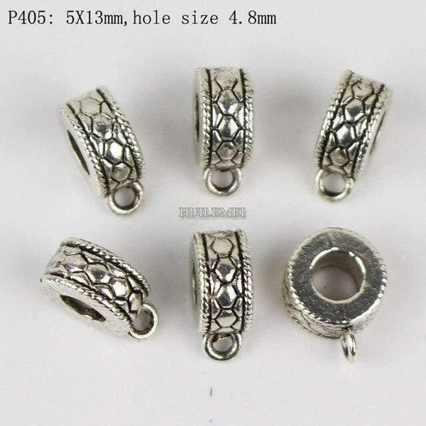 Planet Gates P405 100pcs/lot Antique Silver Color Charm Bail Beads Pendant Clips Clasps Connectors For Bracelet Necklace Jewelry Making Findings