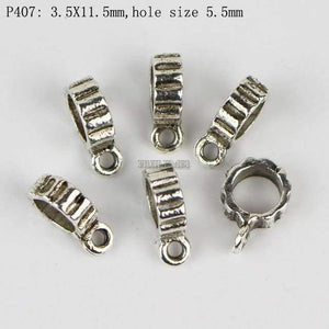 Planet Gates P407 100pcs/lot Antique Silver Color Charm Bail Beads Pendant Clips Clasps Connectors For Bracelet Necklace Jewelry Making Findings