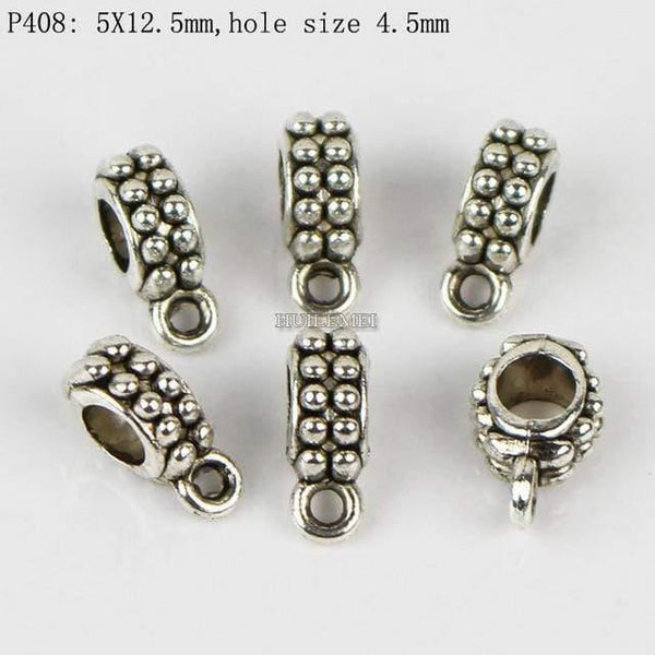 Planet Gates P408 100pcs/lot Antique Silver Color Charm Bail Beads Pendant Clips Clasps Connectors For Bracelet Necklace Jewelry Making Findings