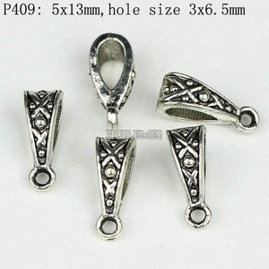 Planet Gates P409 100pcs/lot Antique Silver Color Charm Bail Beads Pendant Clips Clasps Connectors For Bracelet Necklace Jewelry Making Findings