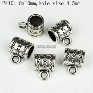 Planet Gates P410 100pcs/lot Antique Silver Color Charm Bail Beads Pendant Clips Clasps Connectors For Bracelet Necklace Jewelry Making Findings