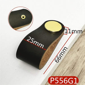 Real Leather Handle Soft Brown Furniture Cupboard Cabinet Pull Wardrobe Dresser Drawer Closet Door Knobs Hardware Accessories