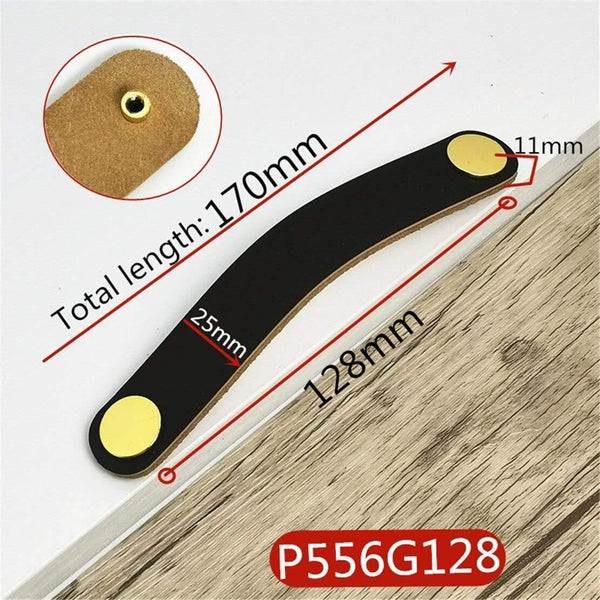 Real Leather Handle Soft Brown Furniture Cupboard Cabinet Pull Wardrobe Dresser Drawer Closet Door Knobs Hardware Accessories