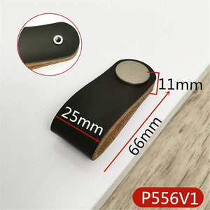 Real Leather Handle Soft Brown Furniture Cupboard Cabinet Pull Wardrobe Dresser Drawer Closet Door Knobs Hardware Accessories