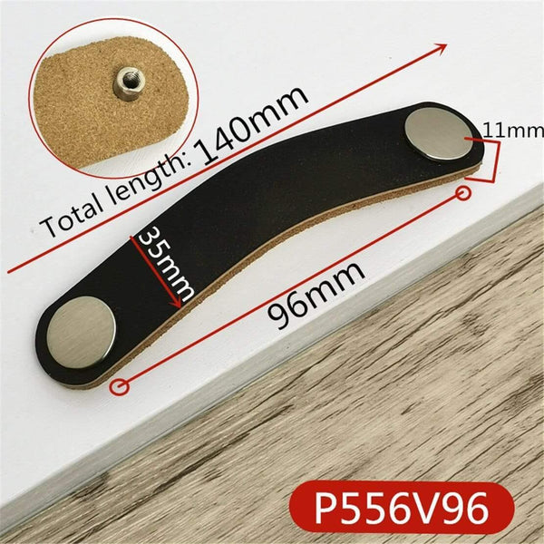 Real Leather Handle Soft Brown Furniture Cupboard Cabinet Pull Wardrobe Dresser Drawer Closet Door Knobs Hardware Accessories