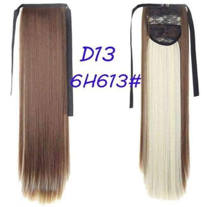 Planet Gates P6/613 / 22inches / China 100g/piece 22 inch Long Ponytail Hair Extension Tail Hairpiece Straight Brown Synthetic Women's Hair High Temperature Fiber