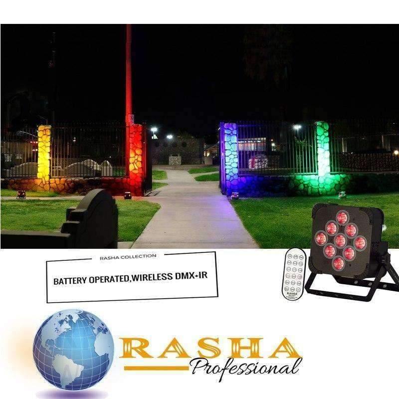 Planet Gates (Pack of 4) Rasha Hex Crux 9leds*18W 6in1 RGBAW UV Battery Operated Wireless LED Par Light For Event Party Flicker Free 7/12CH