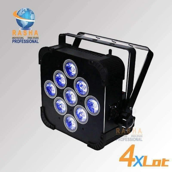 Planet Gates (Pack of 4) Rasha Hex Crux 9leds*18W 6in1 RGBAW UV Battery Operated Wireless LED Par Light For Event Party Flicker Free 7/12CH