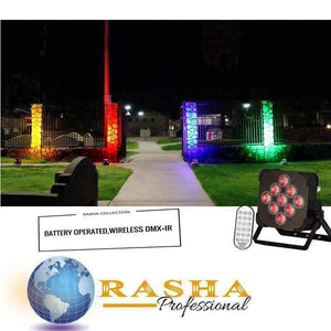 Planet Gates (Pack of 4) Rasha Hex Crux 9leds*18W 6in1 RGBAW UV Battery Operated Wireless LED Par Light For Event Party Flicker Free 7/12CH