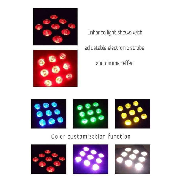 Planet Gates (Pack of 4) Rasha Hex Crux 9leds*18W 6in1 RGBAW UV Battery Operated Wireless LED Par Light For Event Party Flicker Free 7/12CH