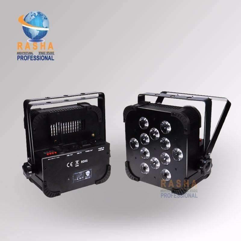 Planet Gates (Pack of 6 ) Rasha Hex V12 with 6in1 RGBAW+UV Color Leds, Wireless DMX LED Slim Par Light For Stage Event, Master-slave mode