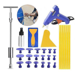 Planet Gates package  1 PDR Tools Glue Puller Set Car Dent Repair Kit Paintless Hail Dent Remover Slide Hammer Tabs Glue Gun Hand Set DIY Repair Tools