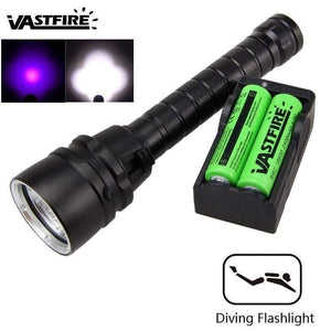 Planet Gates Package 2 / Black Waterproof Underwater 100m Diving Flashlight  2500Lm T6  18650 LED Scuba Dive Torch Lamp+Dive Goggles+Breath Tube+Gloves