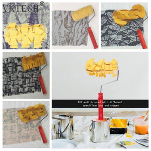 Paint Roller DIY Printing Pattern Rubber Roller Decoration Paint Wall Embossing Roller Wall Printing Tool Home Decoration