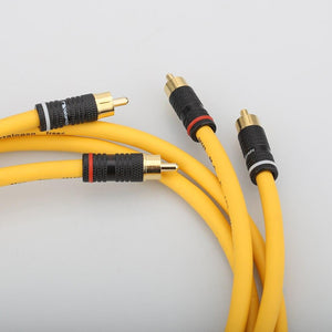 Planet Gates Pair Hifi Audio D102 MK III Silver Plated Rca interconnect Cable with Gold Plated RCA Plug