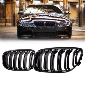 Planet Gates Pair Matte/Gloss Black Car Front Grille For BMW E90 LCI 3-Series Sedan/Wagon 09-11 Racing Grills