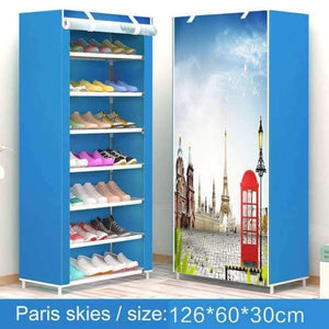 Planet Gates Pairs Skies Shoe rack 8-layer 7-grid Non-woven fabrics large shoes rack stand removable shoe storage for home Living room furniture