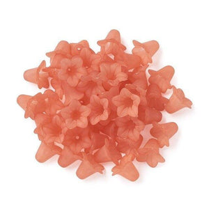Planet Gates PaleVioletRed 50pcs Frosted Transparent Acrylic Flower Beads for Earrings Necklaces Bracelets jewelry Making DIY White Red 16x12mm hole: 1.5mm