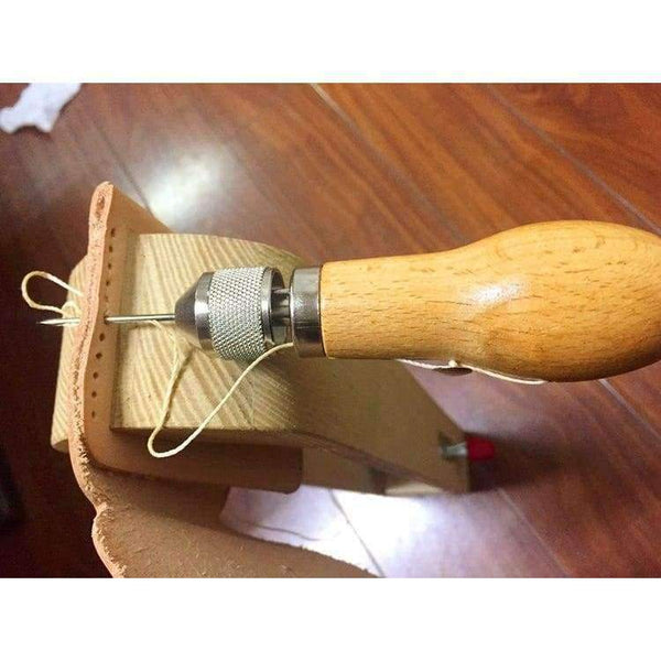 Planet Gates Palmybest Carving Wax Line Wooden Handle Sewing Awl Stitcher Leather Canvas Tent Sewing Needle Craft DIY hand-stitched Tools