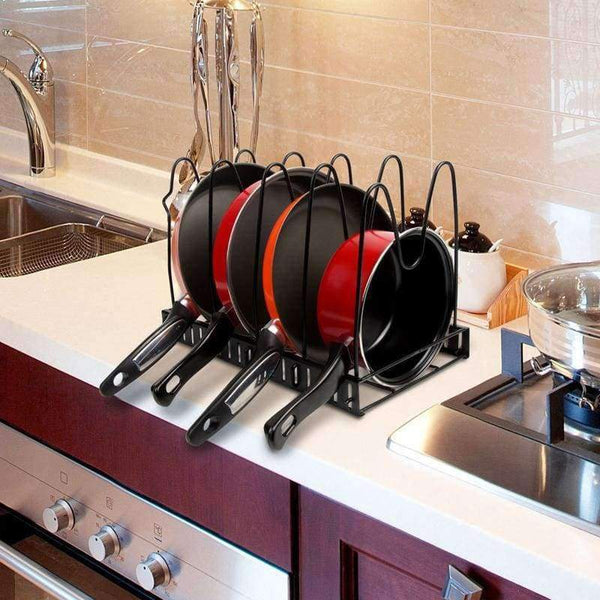 Planet Gates Pan Organizer Pot Rack Lid Holder Cookware Holders Adjustable Heavy Duty Cabinet Pantry Kitchenware for Kitchen Bronze