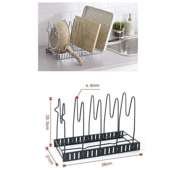 Planet Gates Pan Organizer Pot Rack Lid Holder Cookware Holders Adjustable Heavy Duty Cabinet Pantry Kitchenware for Kitchen Bronze