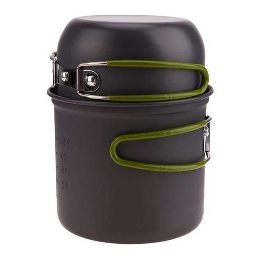 Planet Gates Pan Set 9 In 1 Picnic Bowl Pot Pan Set Non-stick Pots Pans Bowls Cups Portable Aluminum Alloy Camping Hiking Tableware Cookware Travel