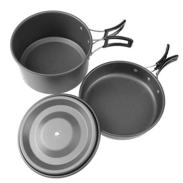 Planet Gates Pan Set 9 In 1 Picnic Bowl Pot Pan Set Non-stick Pots Pans Bowls Cups Portable Aluminum Alloy Camping Hiking Tableware Cookware Travel