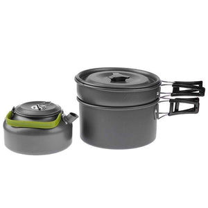 Planet Gates Pan Set 9 In 1 Picnic Bowl Pot Pan Set Non-stick Pots Pans Bowls Cups Portable Aluminum Alloy Camping Hiking Tableware Cookware Travel