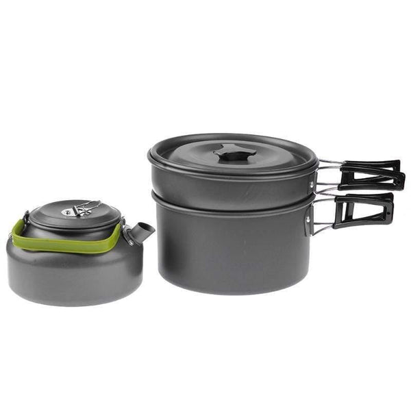 Planet Gates Pan Set 9 In 1 Picnic Bowl Pot Pan Set Non-stick Pots Pans Bowls Cups Portable Aluminum Alloy Camping Hiking Tableware Cookware Travel